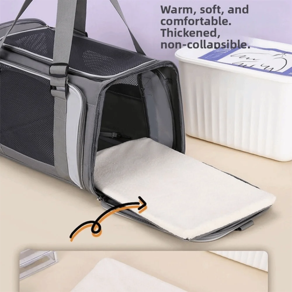 Dogs Outdoor Carrier Large Capacity Pet Carrying Bag Breathable Foldable Pet Carrier Bag Side Ventilated Pet Shoulder Bag Hiking