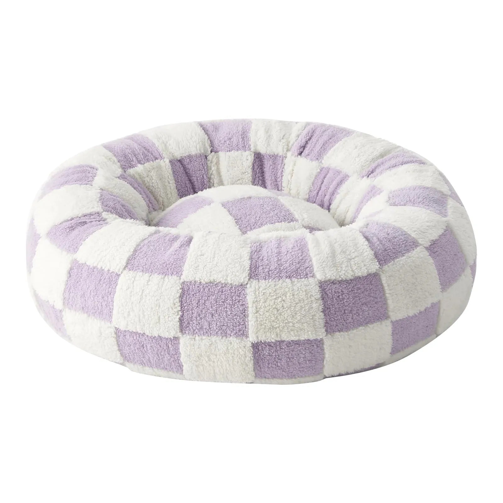 Round Dog Bed With Raised Edges Plush Round Donut Cat Nest With Anti-Slip Bottom Cozy Pet Bed For Small Dogs For Warmth For Cats