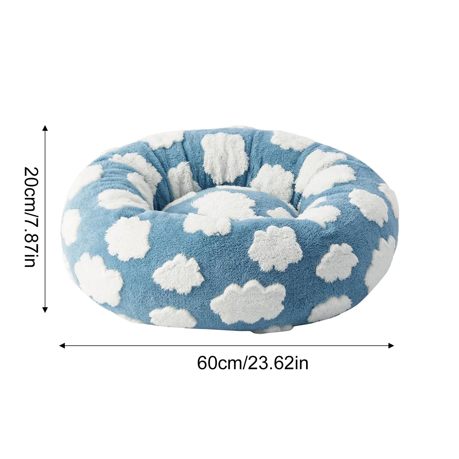 Round Dog Bed With Raised Edges Plush Round Donut Cat Nest With Anti-Slip Bottom Cozy Pet Bed For Small Dogs For Warmth For Cats