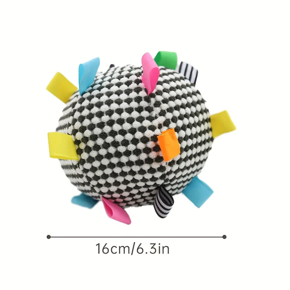 Interactive Ball Dog Toy Suitable for  Chewing Training, Stress Relief, Bite Sound Resistance, Plush tug-of-war Toy three color