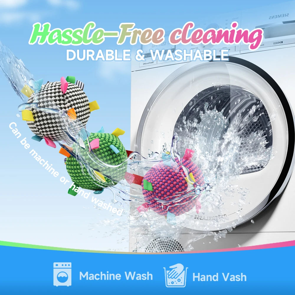 Interactive Ball Dog Toy Suitable for  Chewing Training, Stress Relief, Bite Sound Resistance, Plush tug-of-war Toy three color