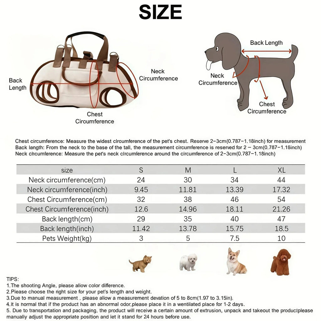 Pets Outdoor Carrying Bag Small Dogs and Medium-sized Cats with Harnesses Clip Adjustable Shoulder Handheld for Hiking Daily Use