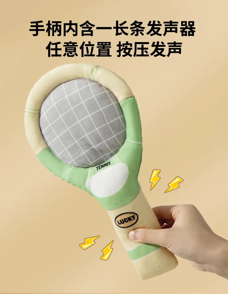 Dog Tennis Sports Soundpaper Racquet Toy Teddy Teeth Grinding Companion Pet Supplies Dog Toys for Small Dogs Puppy Accessories