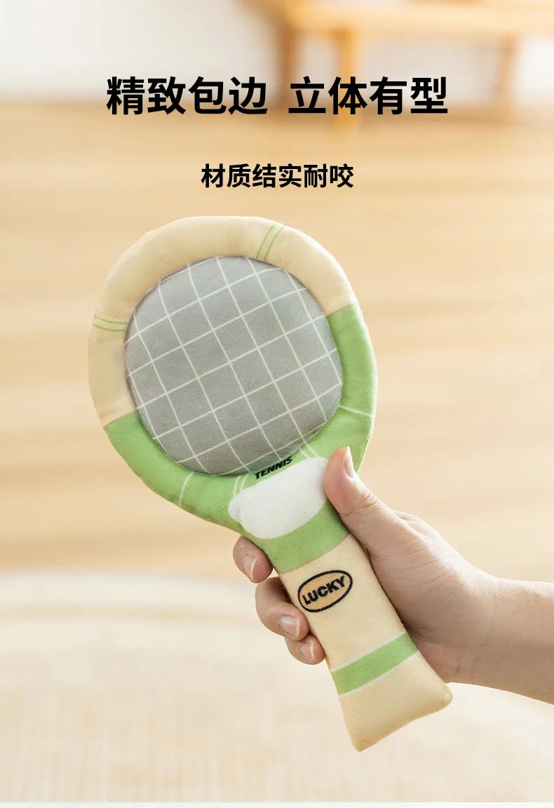 Dog Tennis Sports Soundpaper Racquet Toy Teddy Teeth Grinding Companion Pet Supplies Dog Toys for Small Dogs Puppy Accessories