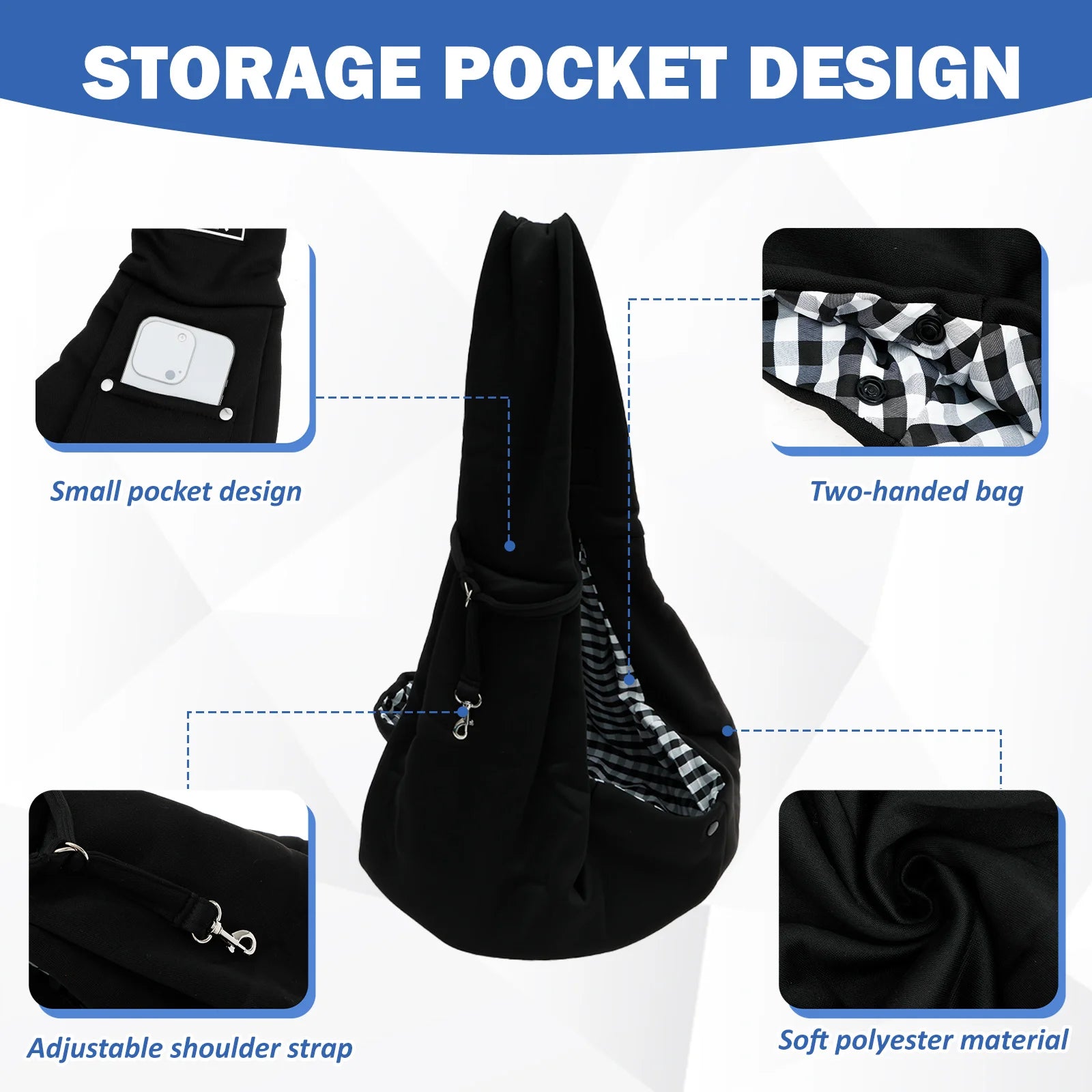 Dog Carrier Bag Pet Sling Shoulder Bag Comfortable Portable Travel Crossbody Outdoor Cat Puppy Small Dogs Carrying Supplies