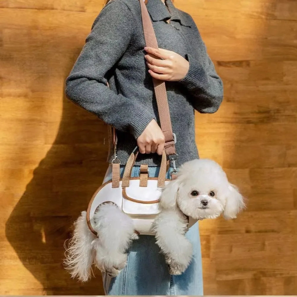 Pets Outdoor Carrying Bag Small Dogs and Medium-sized Cats with Harnesses Clip Adjustable Shoulder Handheld for Hiking Daily Use