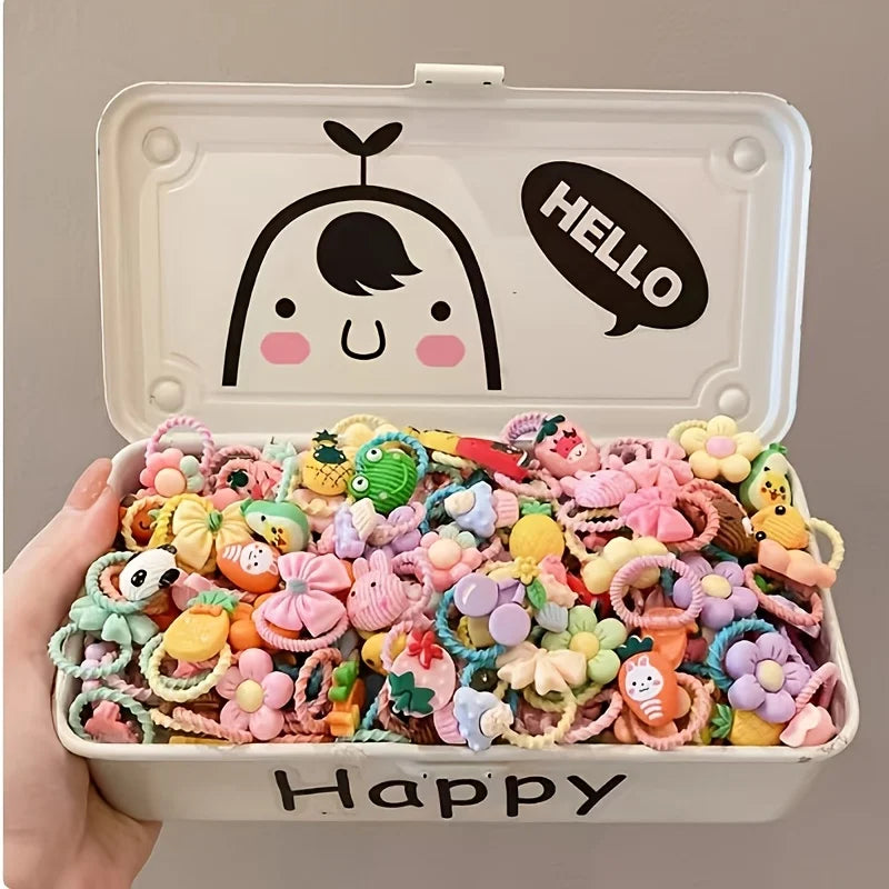 Pet Hair Accessory Set, Cute Flower, Bow, Fruit, and Small Animal Design Headbands and Hair Ties, Suitable for Dogs and Cats (Hair Accessories Only, Random Styles and Colors)