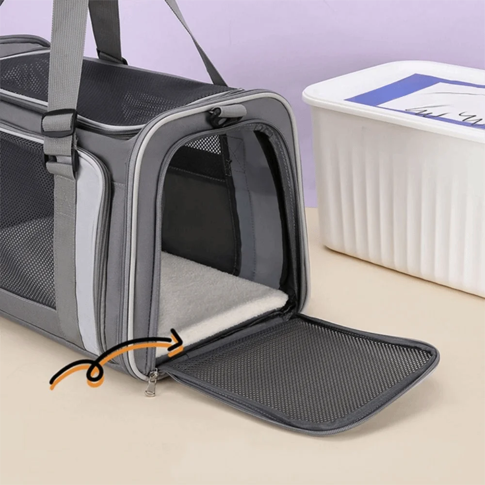 Dogs Outdoor Carrier Large Capacity Pet Carrying Bag Breathable Foldable Pet Carrier Bag Side Ventilated Pet Shoulder Bag Hiking