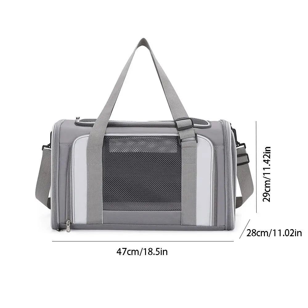 Dogs Outdoor Carrier Large Capacity Pet Carrying Bag Breathable Foldable Pet Carrier Bag Side Ventilated Pet Shoulder Bag Hiking