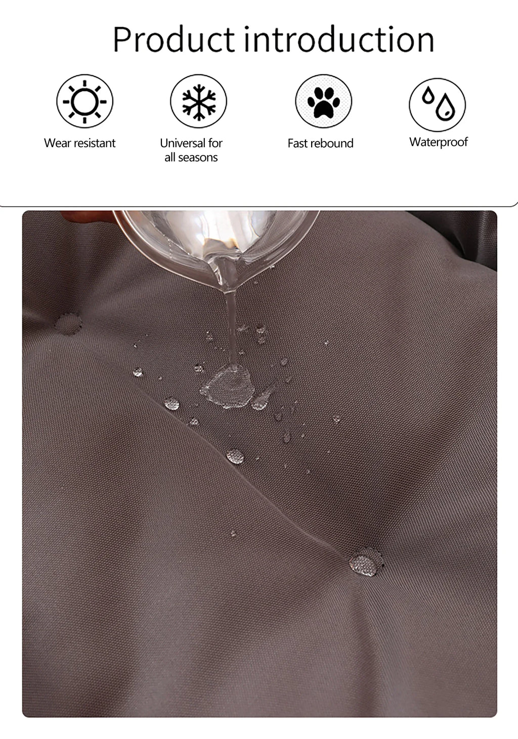 Dog Bed Pet Dogs Beds Four Seasons Thickened PP Cotton Filling Bite-resistant Waterproof 600D Oxford Pet Mat Dog Accessories