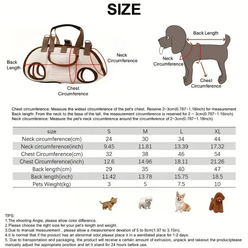 Pets Outdoor Carrying Bag Small Dogs and Medium-sized Cats with Harnesses Clip Adjustable Shoulder Handheld for Hiking Daily Use