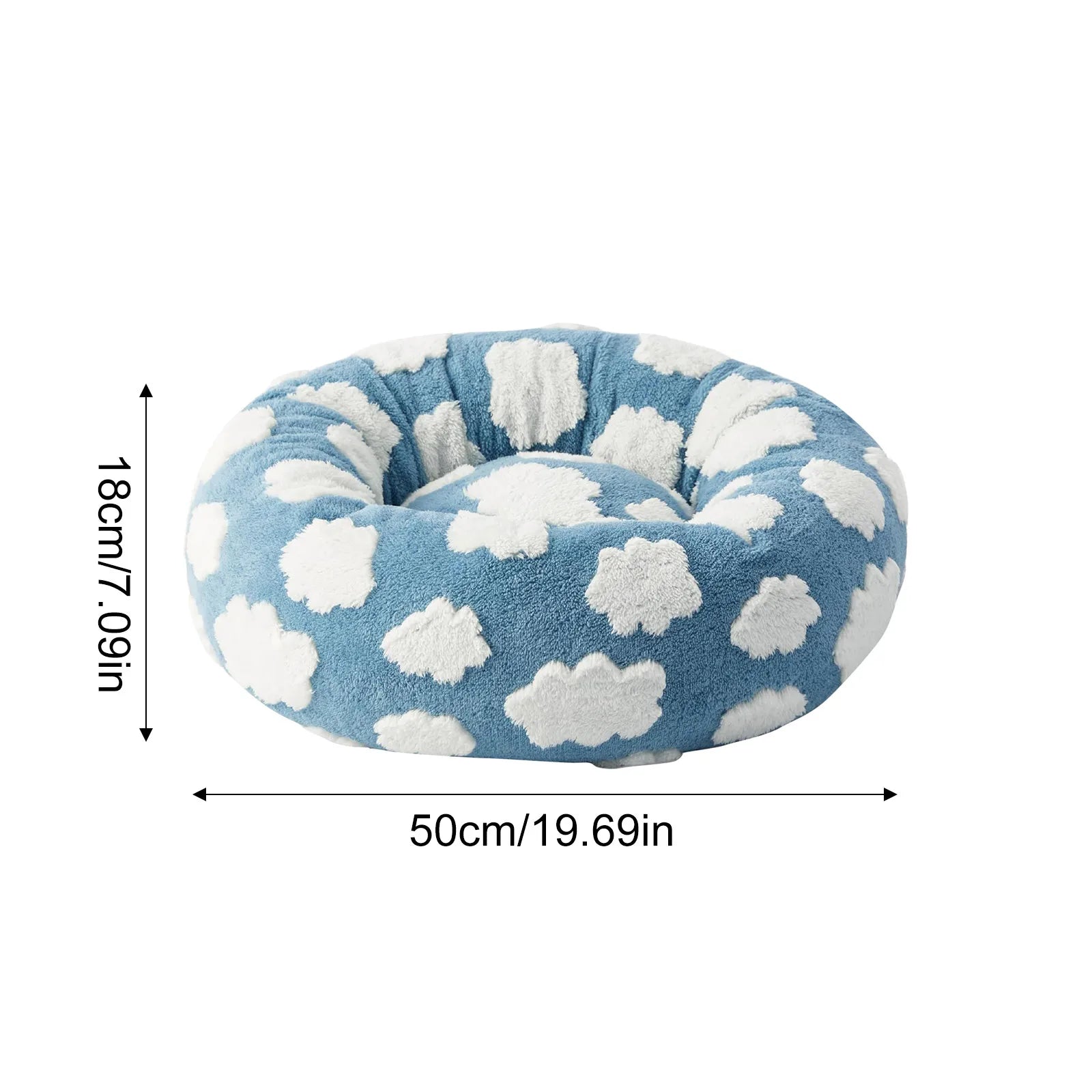 Round Dog Bed With Raised Edges Plush Round Donut Cat Nest With Anti-Slip Bottom Cozy Pet Bed For Small Dogs For Warmth For Cats
