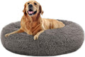 Donut Cat Bed, Faux Fur Dog Beds for Medium Small Dogs - Self Warming Indoor round Pillow Cuddler Black & Brown & Grey & Beige & Khaki